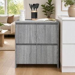 Sideboard Grey Sonoma 70x41x75 cm Storage Cabinet 4 Doors Engineered Wood