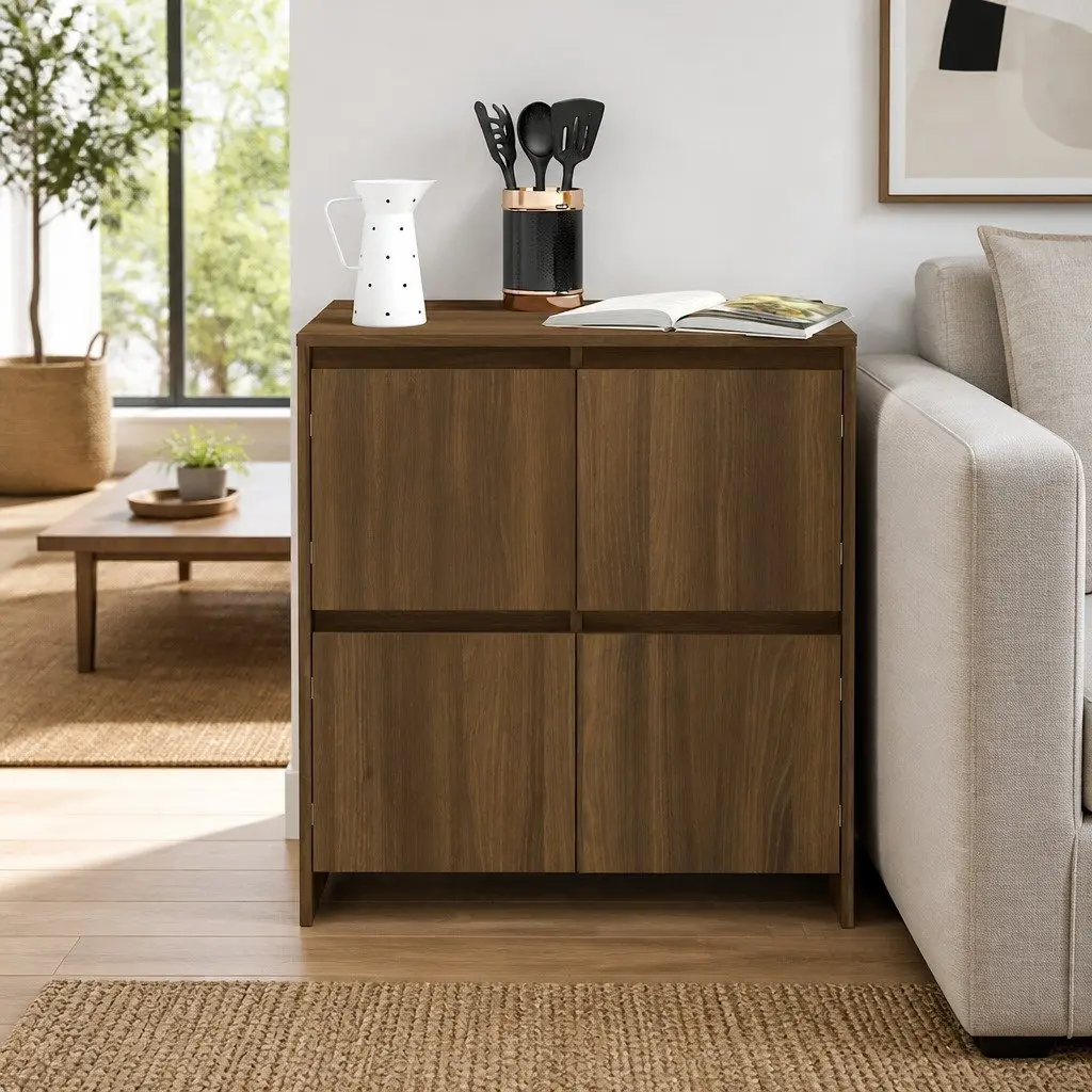 Brown Oak Sideboard with Ample Storage Space