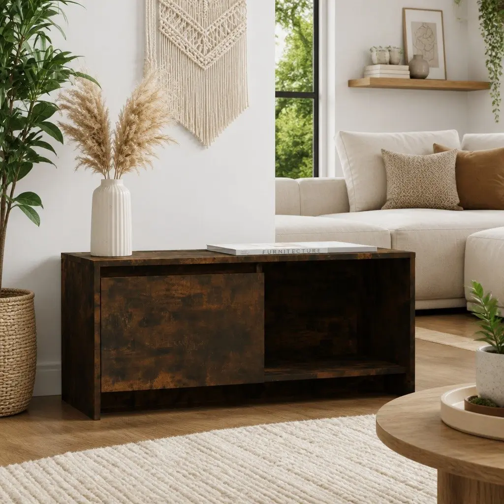 Brown Lowboard TV Cabinet with Storage Options