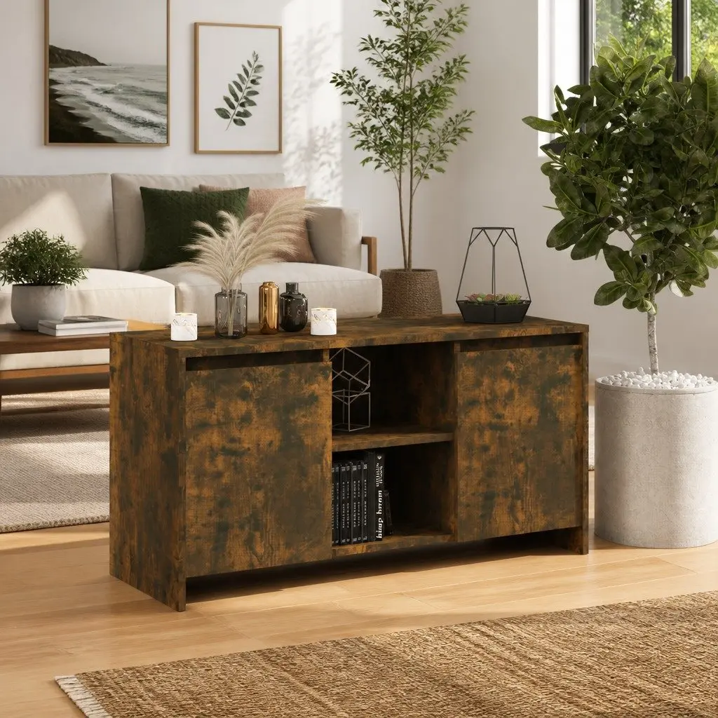 TV Cabinet in Smoked Oak for Home Storage