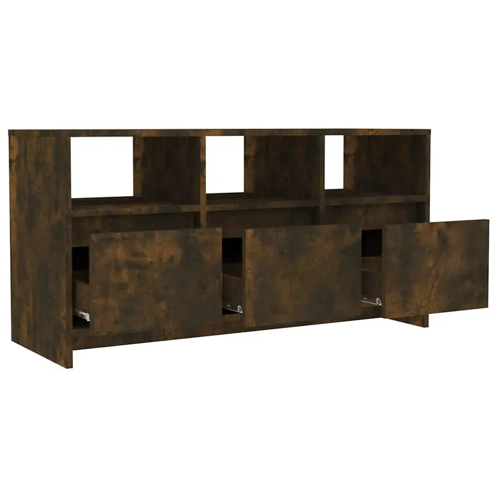 TV Cabinet Brown Living Room Storage Unit 3 Drawers 3 Compartments