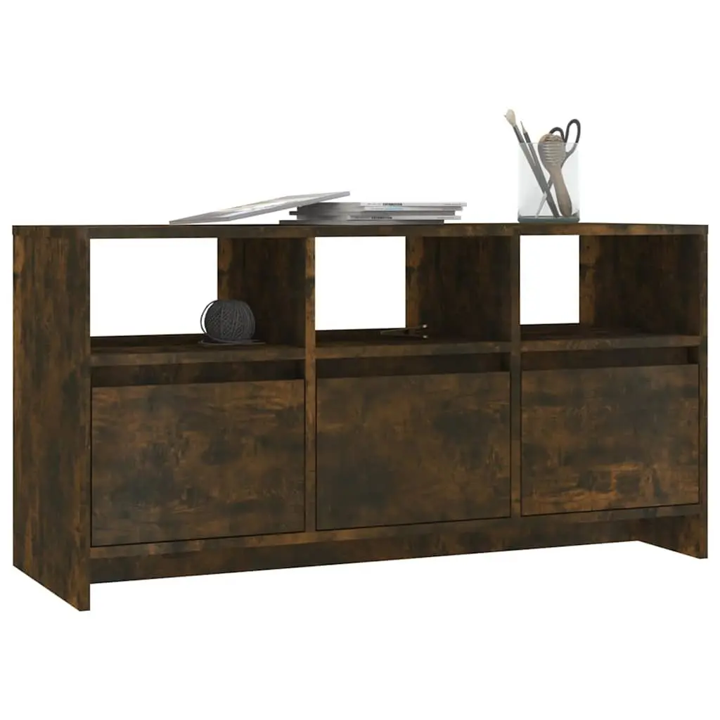 TV Cabinet Brown Living Room Storage Unit 3 Drawers 3 Compartments