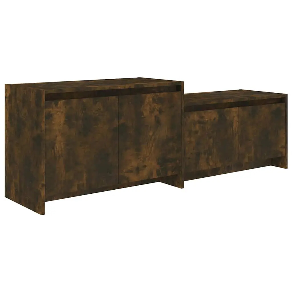 4 Door TV Cabinet in Smoked Oak Finish