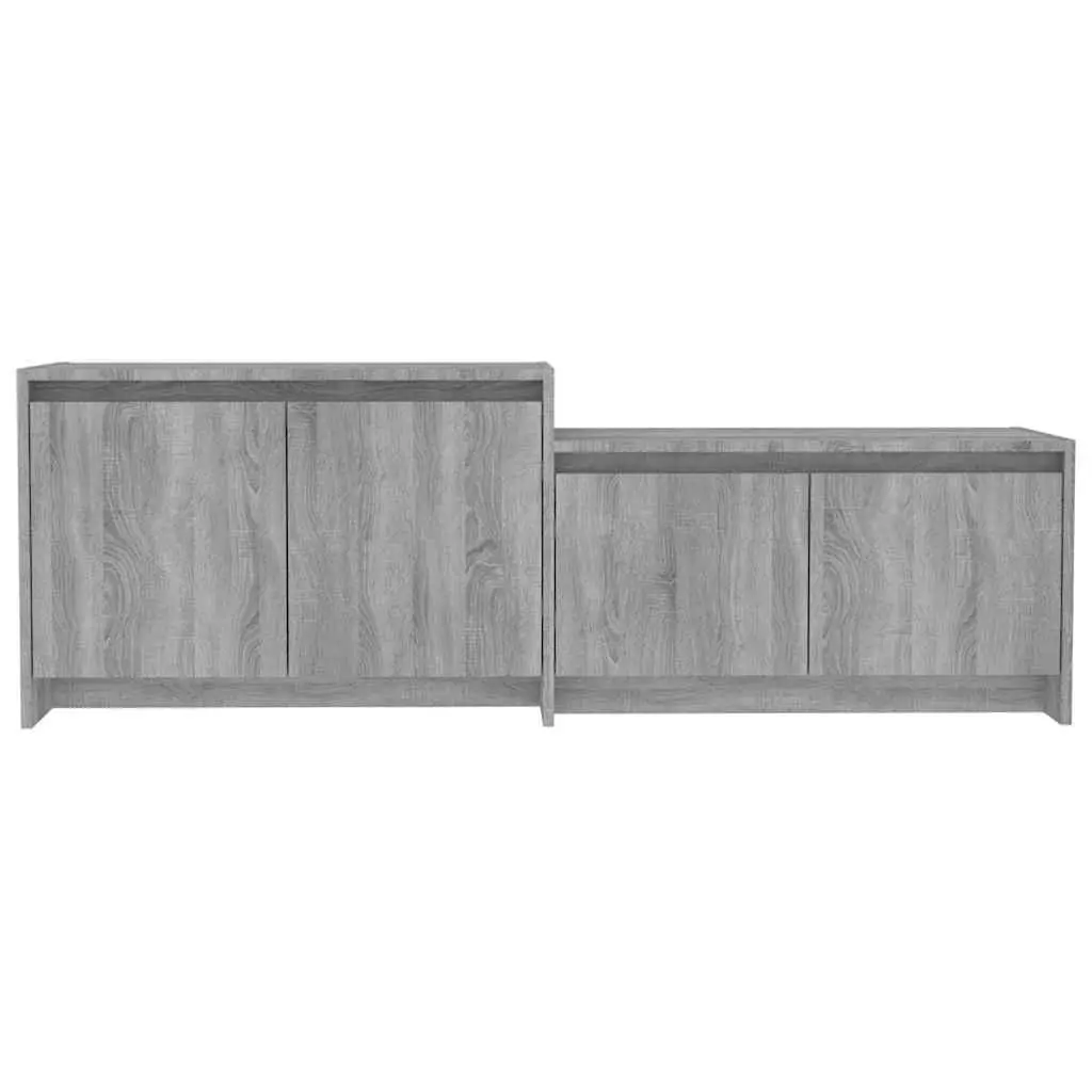 TV Cabinet 146.5cm Grey Sonoma Low Board 4 Door Storage Unit Living Room