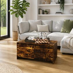 Functional Coffee Table with Two Storage Drawers