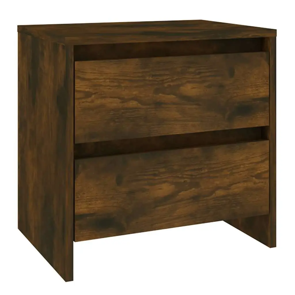 Bedside Cabinets Storage 2 Piece Brown Smoked Oak 45x34.5x44.5 cm Nightstands