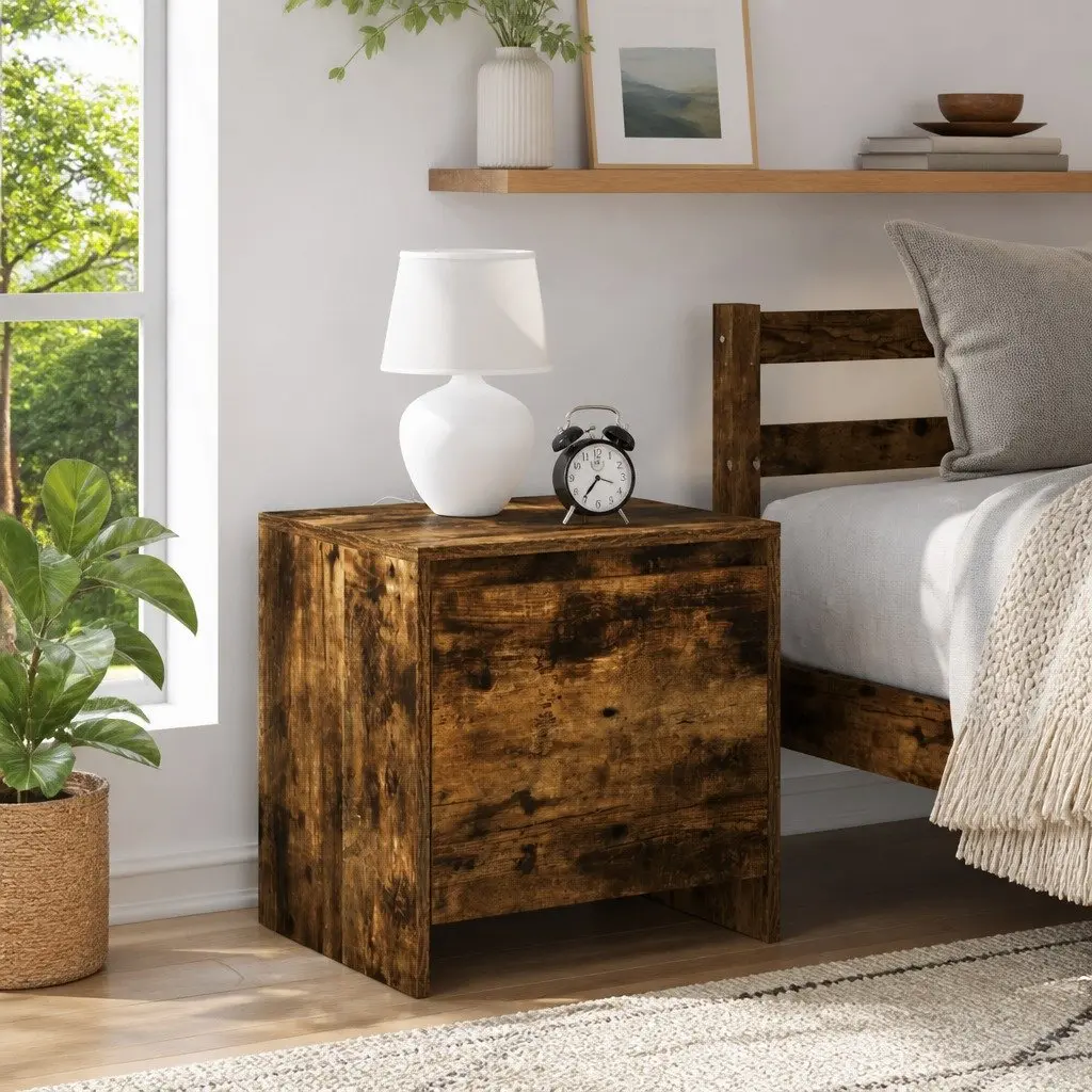 Bedside Cabinet Storage Nightstand 45 x 34 x 44.5 cm Brown