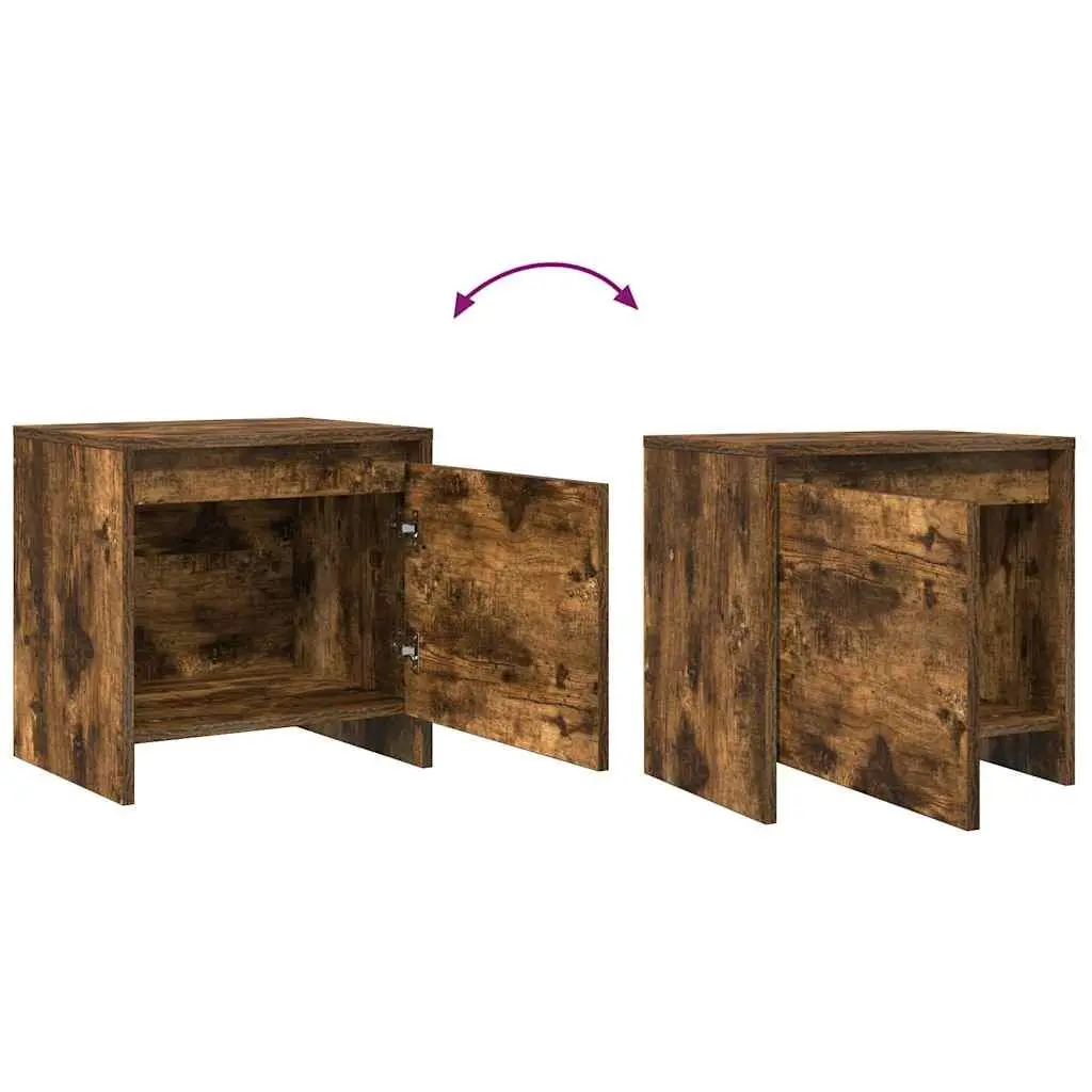 Bedside Cabinet Storage Nightstand 45 x 34 x 44.5 cm Brown