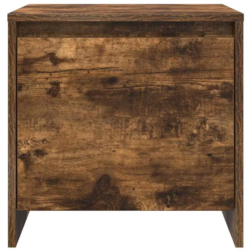 Bedside Cabinet Storage 45x34x44.5cm Smoked Oak Engineered Wood 2 Piece