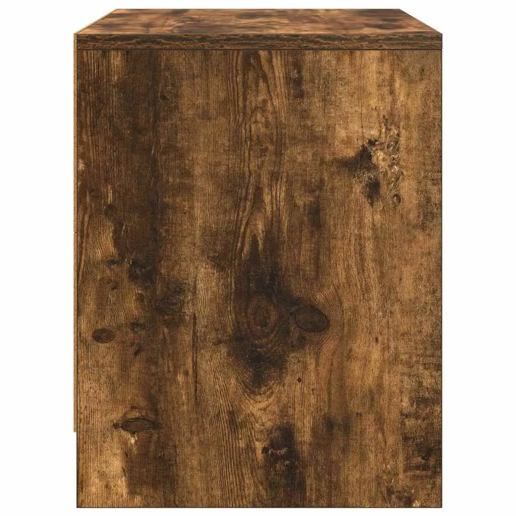 Bedside Cabinet Storage 45x34x44.5cm Smoked Oak Engineered Wood 2 Piece