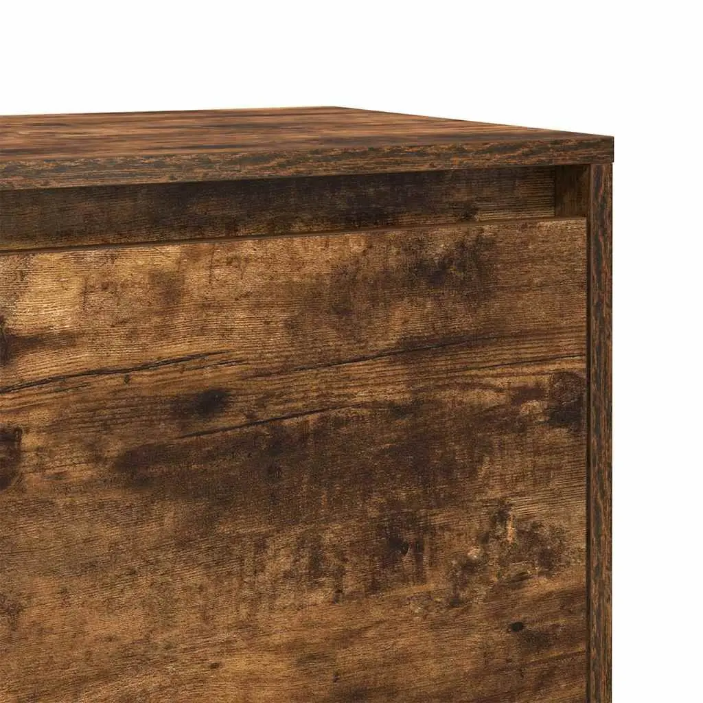 Bedside Cabinet Storage 45x34x44.5cm Smoked Oak Engineered Wood 2 Piece