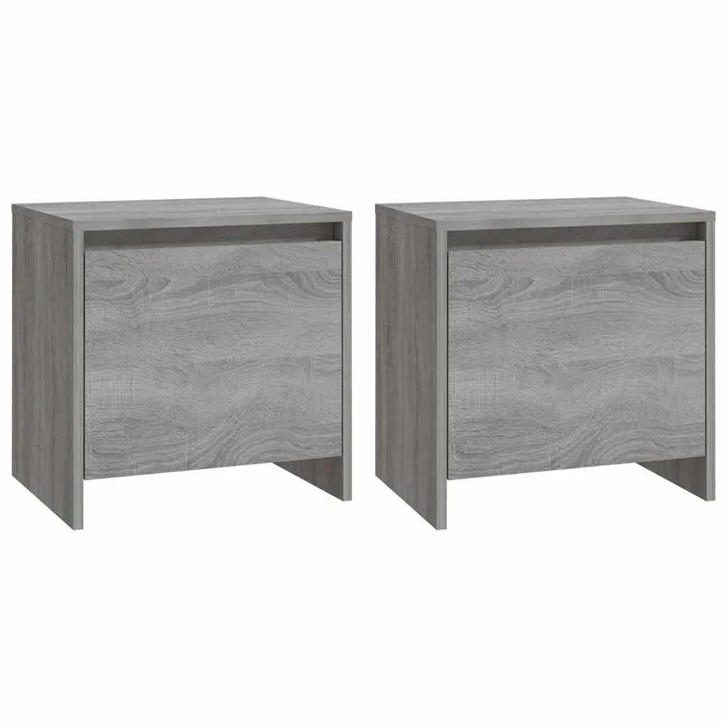 Bedside Cabinet Grey Sonoma 45x34x44.5 cm Nightstand Storage Bedroom Furniture