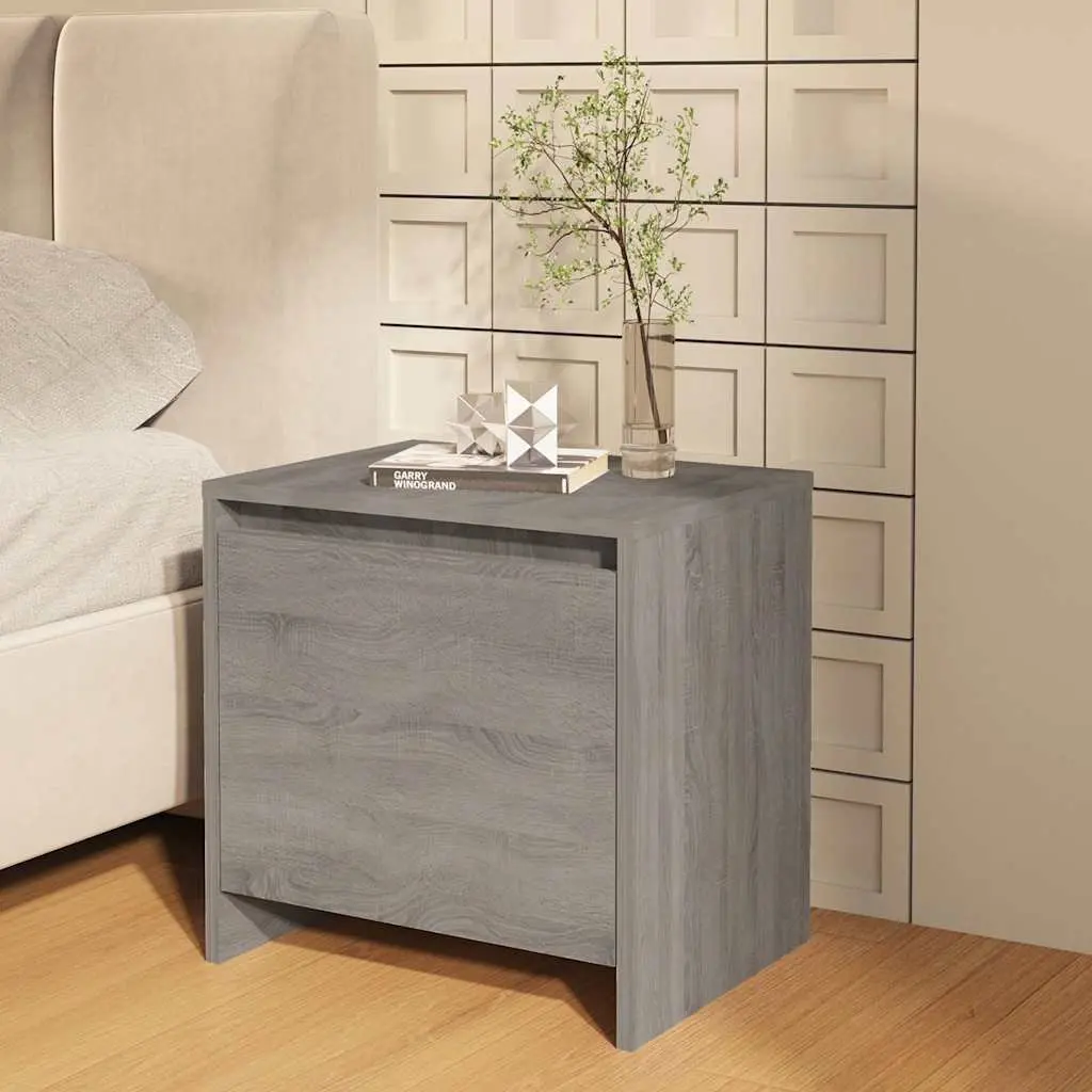Bedside Cabinet Grey Sonoma 45x34x44.5 cm Nightstand Storage Bedroom Furniture