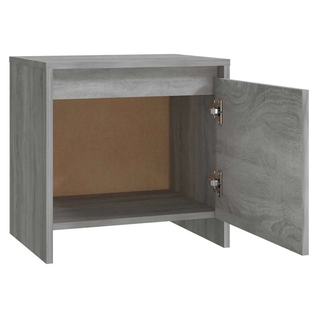 Bedside Cabinet Grey Sonoma 45x34x44.5 cm Nightstand Storage Bedroom Furniture