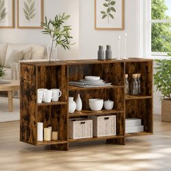 Sideboard with Shelves Brown Storage Cabinet Modern Design 120x30x75 cm