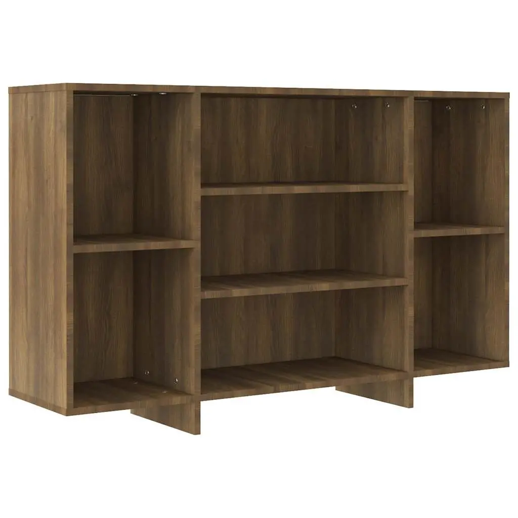 Sideboard Storage Cabinet 120x30x75 cm Brown Oak Modern Cupboard with 4 Shelves