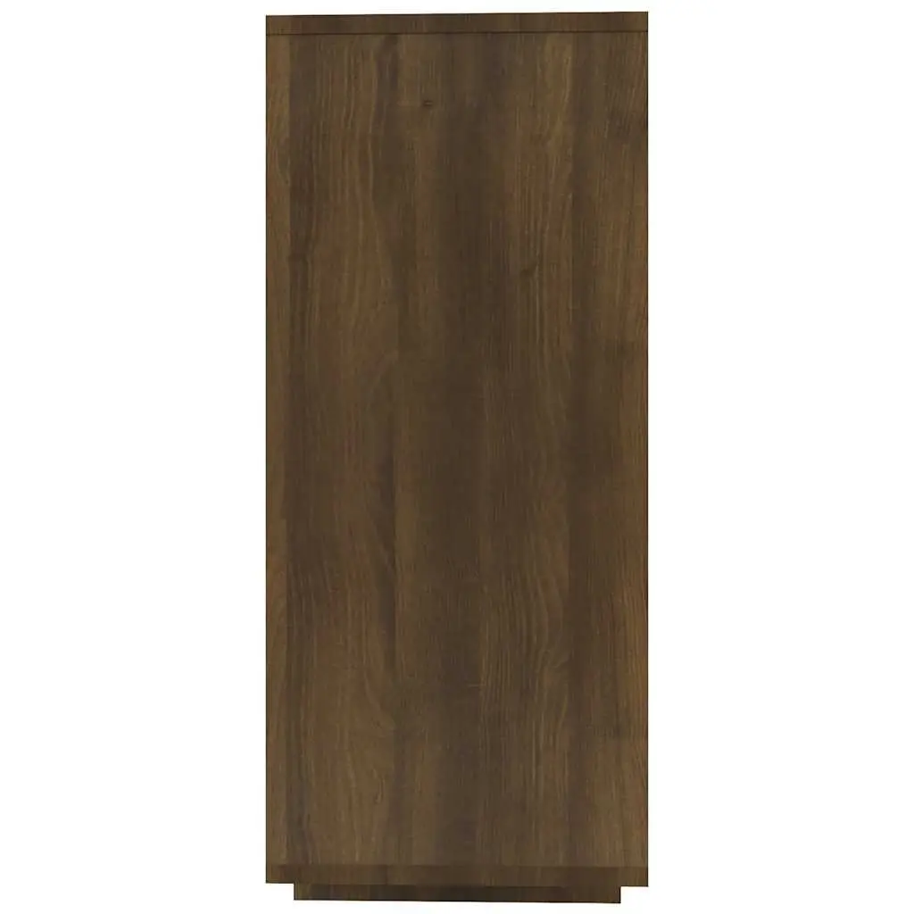 Sideboard Storage Cabinet 120x30x75 cm Brown Oak Modern Cupboard with 4 Shelves