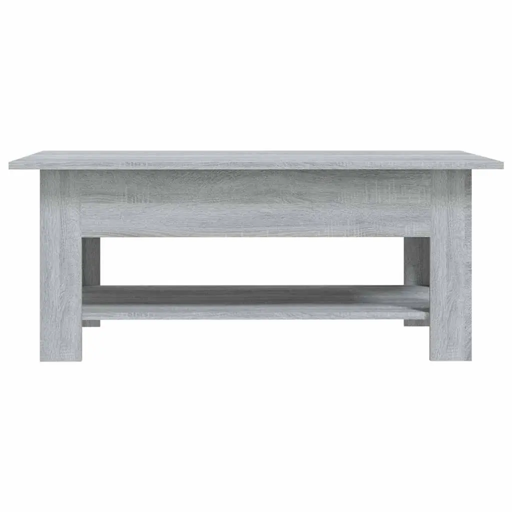Coffee Table Two-Tier Storage Shelf Modern Grey 102L x 55W x 42H cm