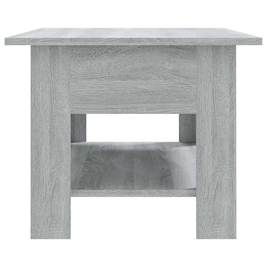 Coffee Table Two-Tier Storage Shelf Modern Grey 102L x 55W x 42H cm
