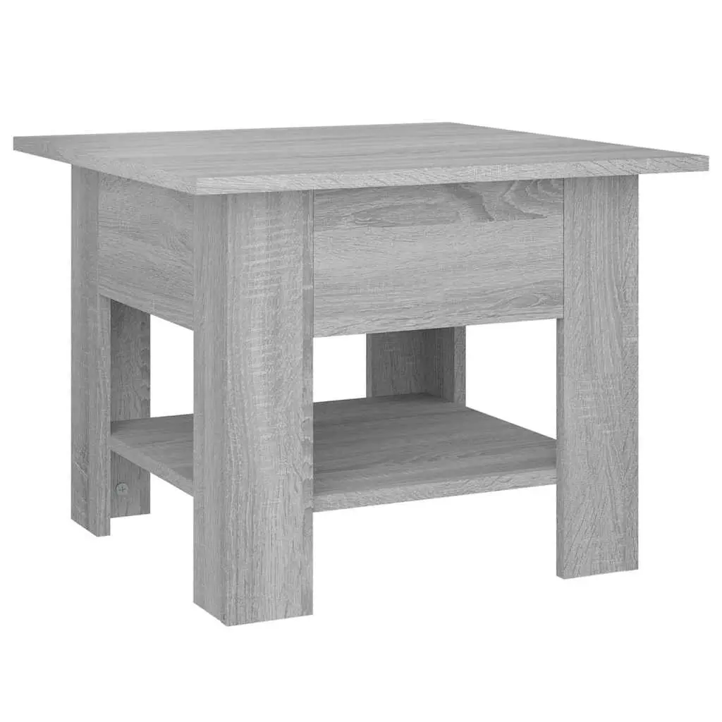 Coffee Table with Storage Shelf Modern Design Grey Sonoma Living Room Accent