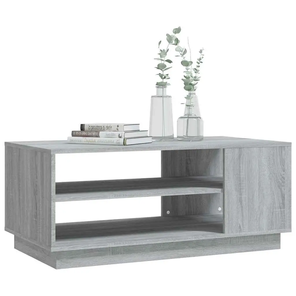 Coffee Table Grey Sonoma Modern Design Living Room Storage Shelves Accent