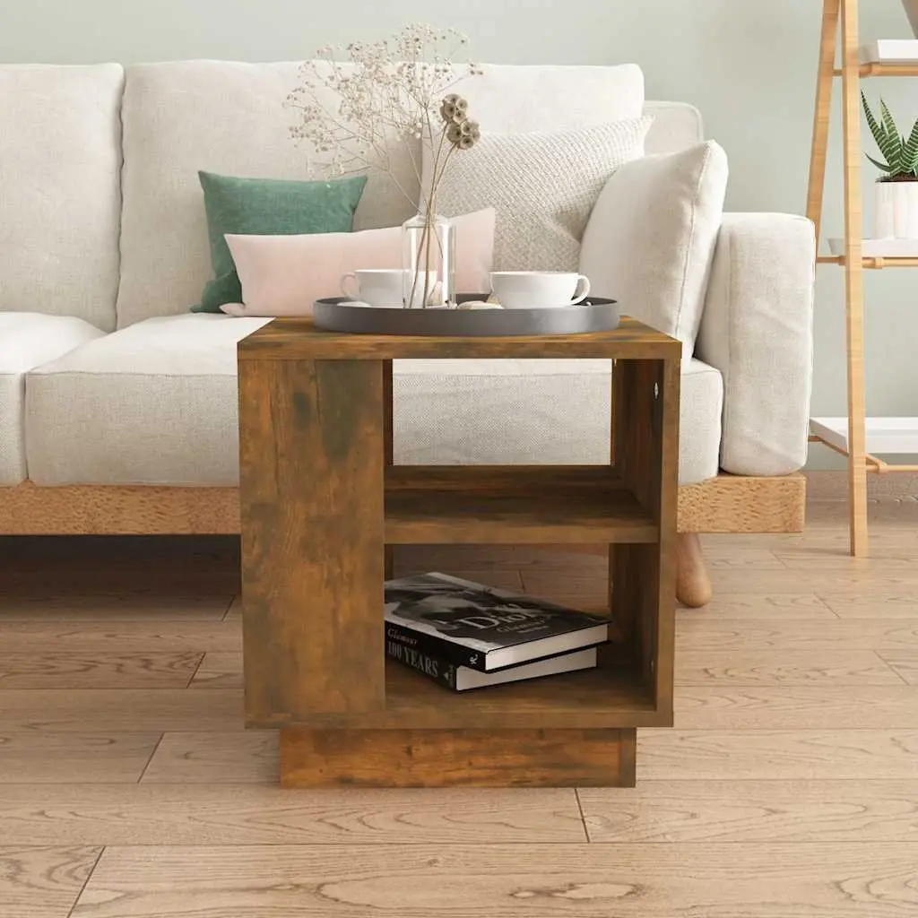 Coffee Table with 2 Shelves Modern Living Room Accent Storage Brown Engineered