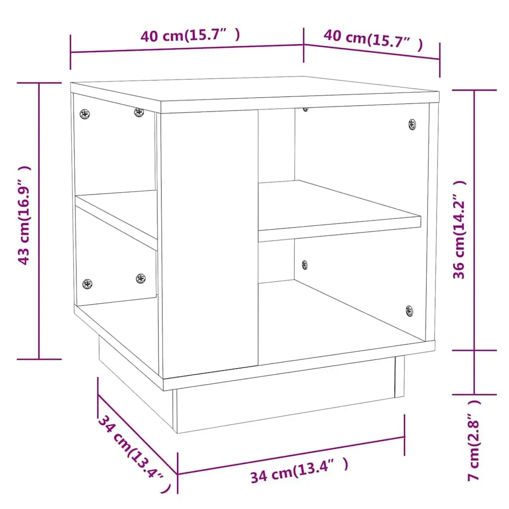 Coffee Table with 2 Shelves Modern Living Room Accent Storage Brown Engineered