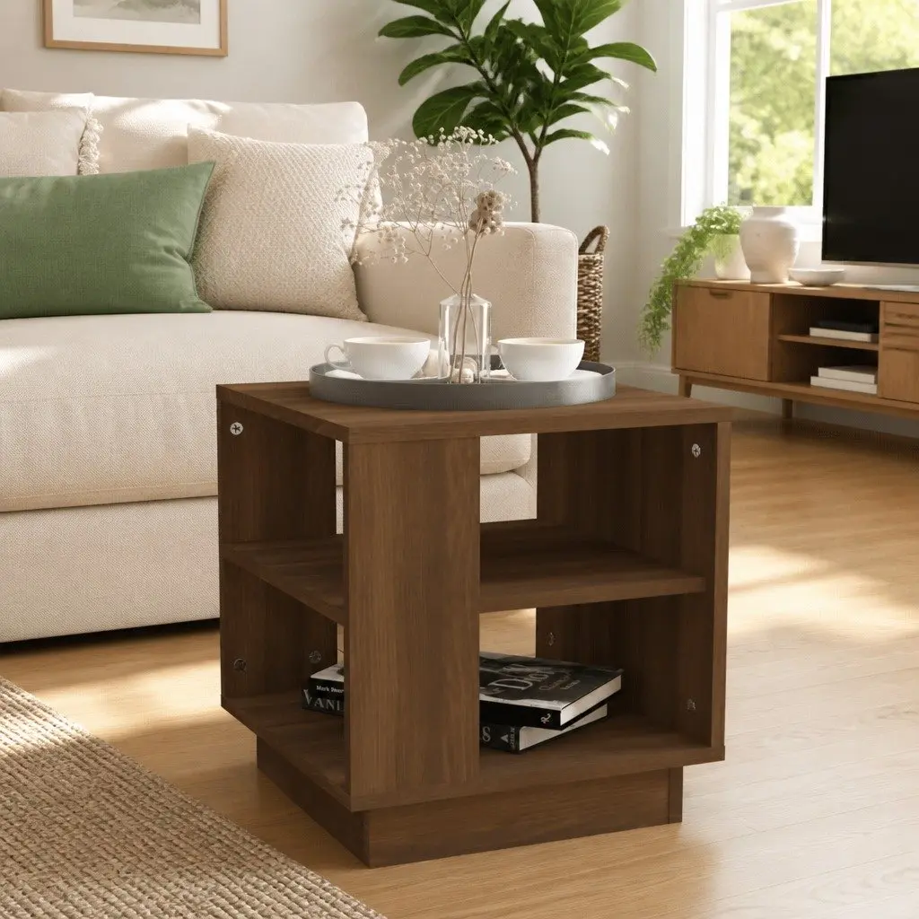 Brown Coffee Table with Storage