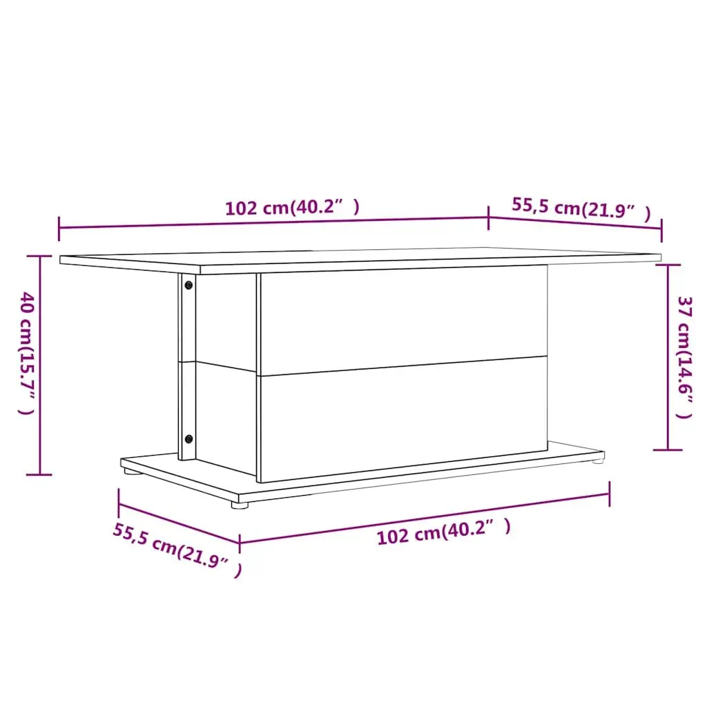 Coffee Table Brown Engineered Wood Living Room Furniture Accent Side End Table