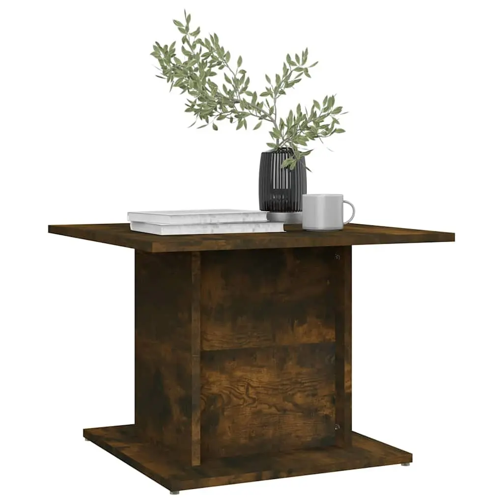 Coffee Table Smoked Oak Brown Engineered Wood Living Room Accent Furniture