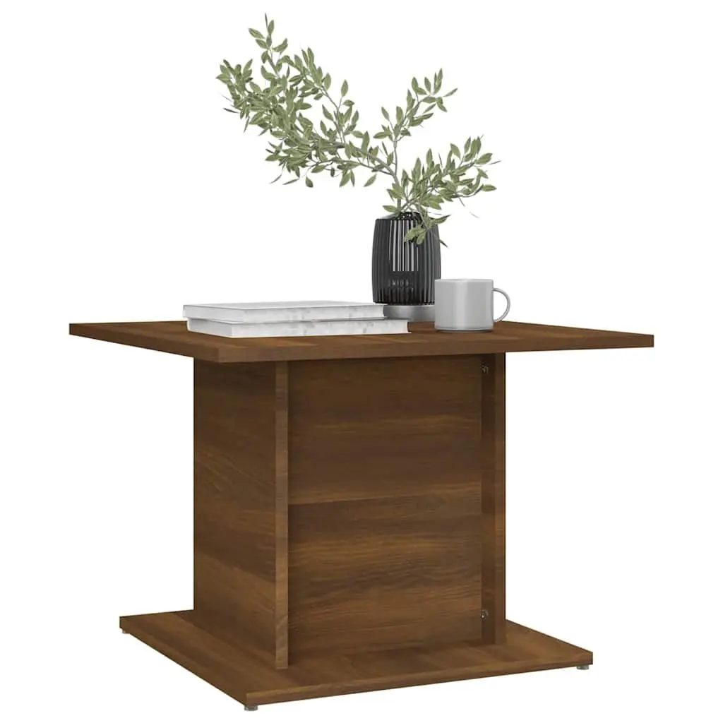 Coffee Table Living Room Accent Furniture 55.5 x 55.5 x 40 cm Brown Oak Engineered Wood