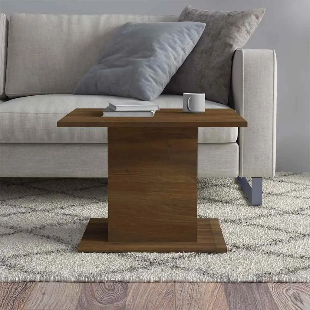 Coffee Table Living Room Accent Furniture 55.5 x 55.5 x 40 cm Brown Oak Engineered Wood