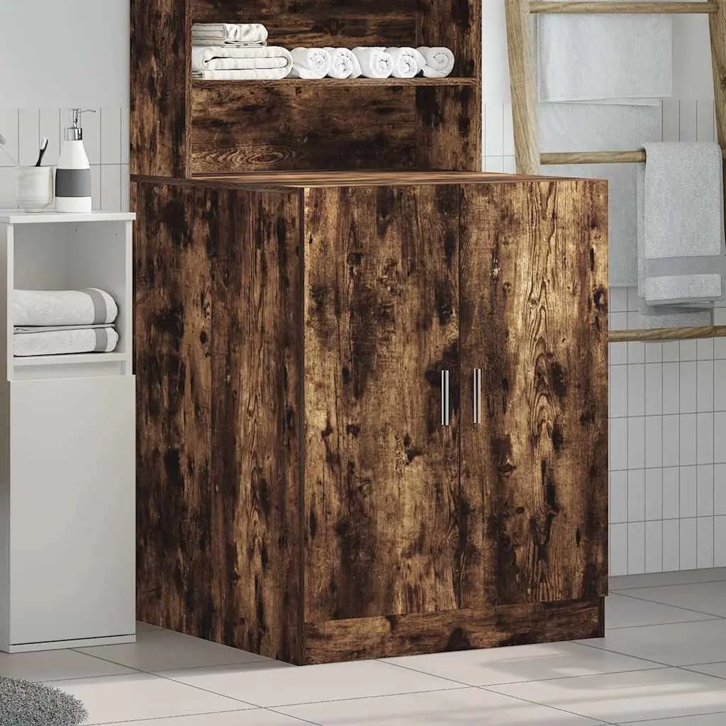 Bathroom Storage Cabinet Laundry Smoked Oak 71x71.5x91.5cm