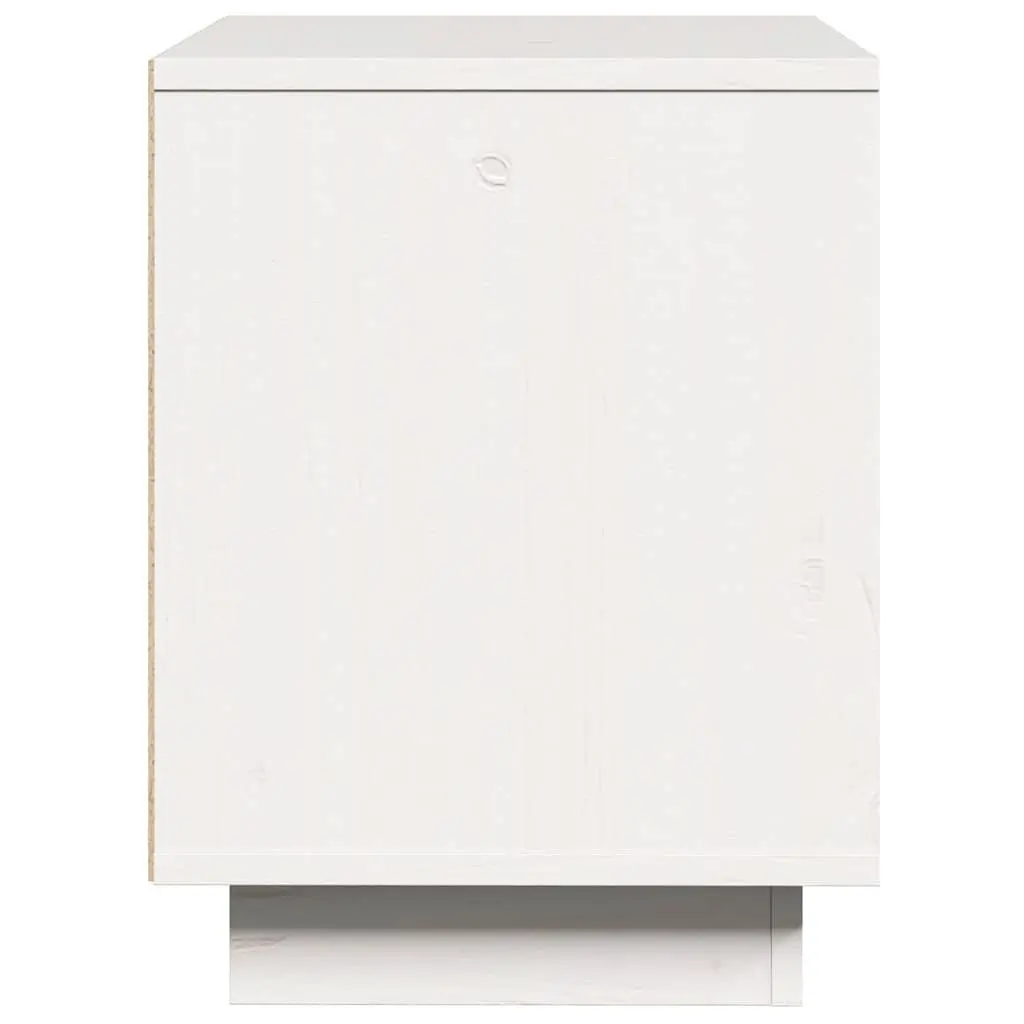 White Solid Wood Pine Nightstand for Organization