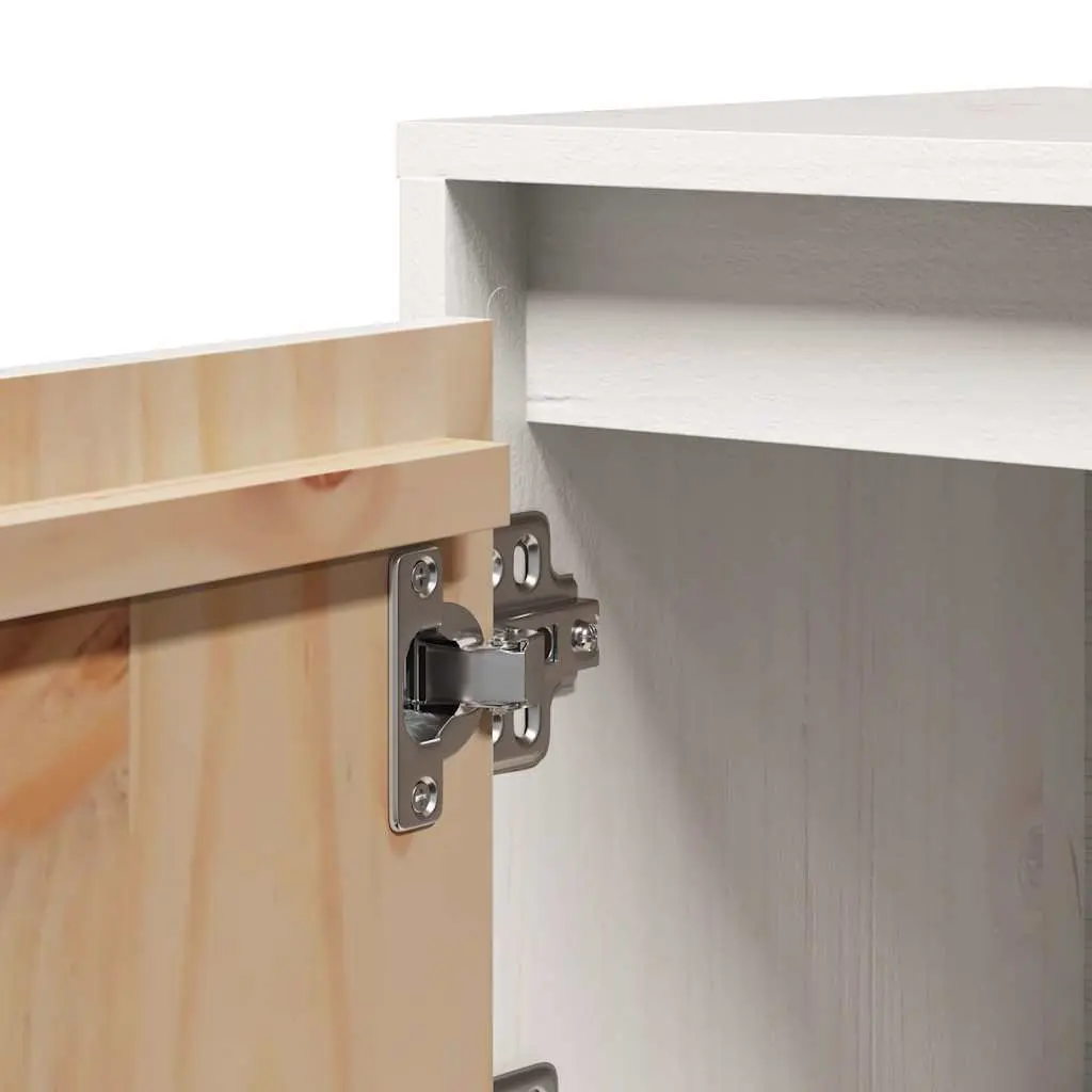 White Solid Wood Pine Nightstand for Organization