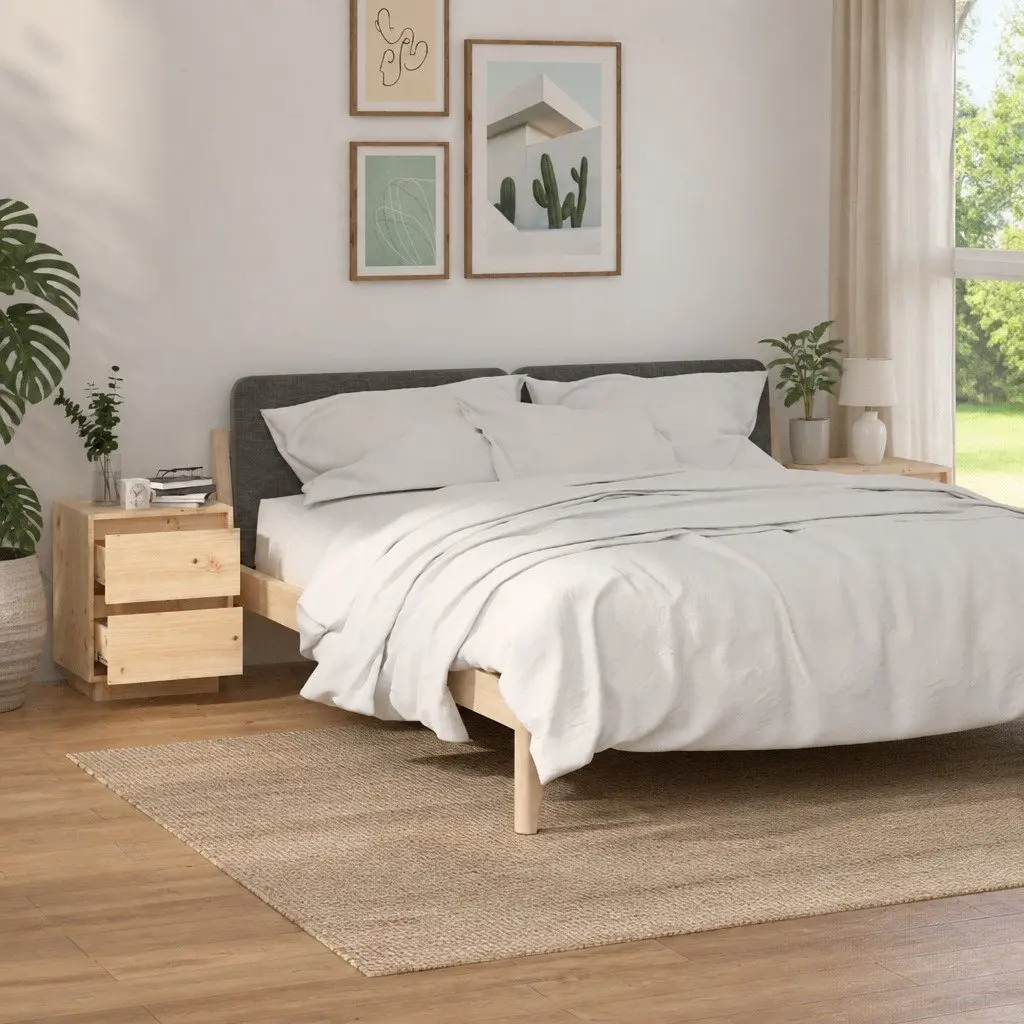 Bedside Cabinets Storage Nightstand 40x35x50 cm Brown 2 Piece