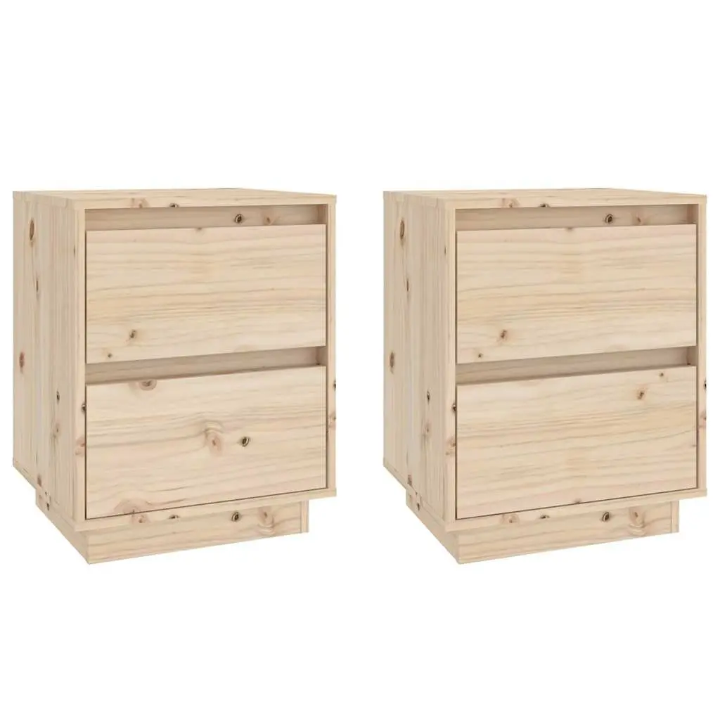Bedside Cabinets Storage Nightstand 40x35x50 cm Brown 2 Piece