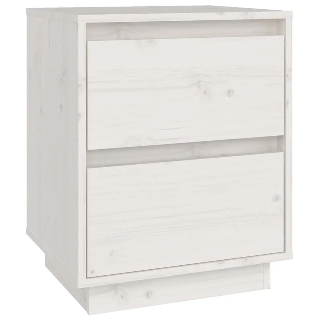 Bedside Cabinets 2 Pieces White Storage Tables Wooden Side Nightstand Furniture