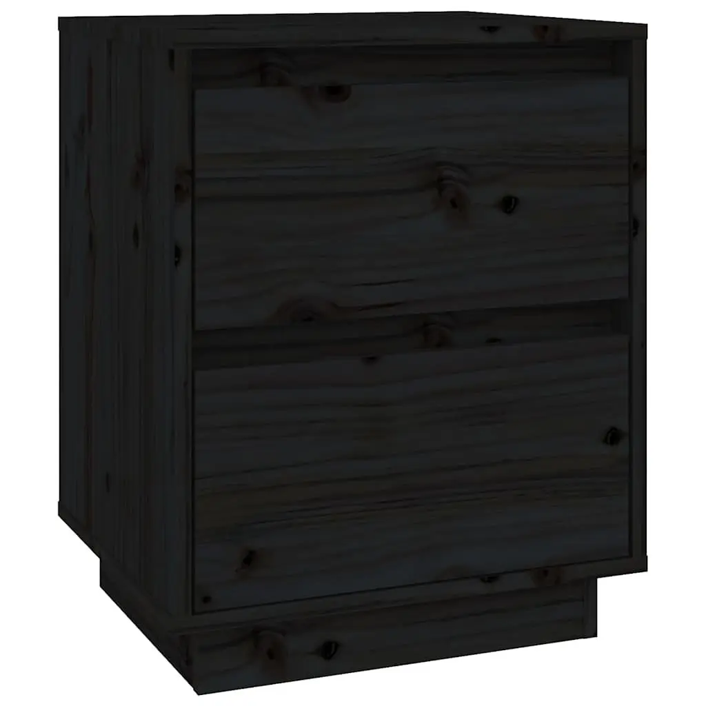 Bedside Cabinets Black Storage Side Tables Modern 2 Piece