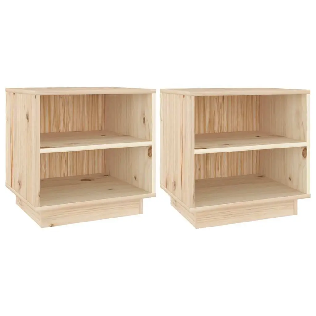 Bedside Cabinets 2 pcs 40x34x40 cm Storage Tables Brown Wooden Side Furniture