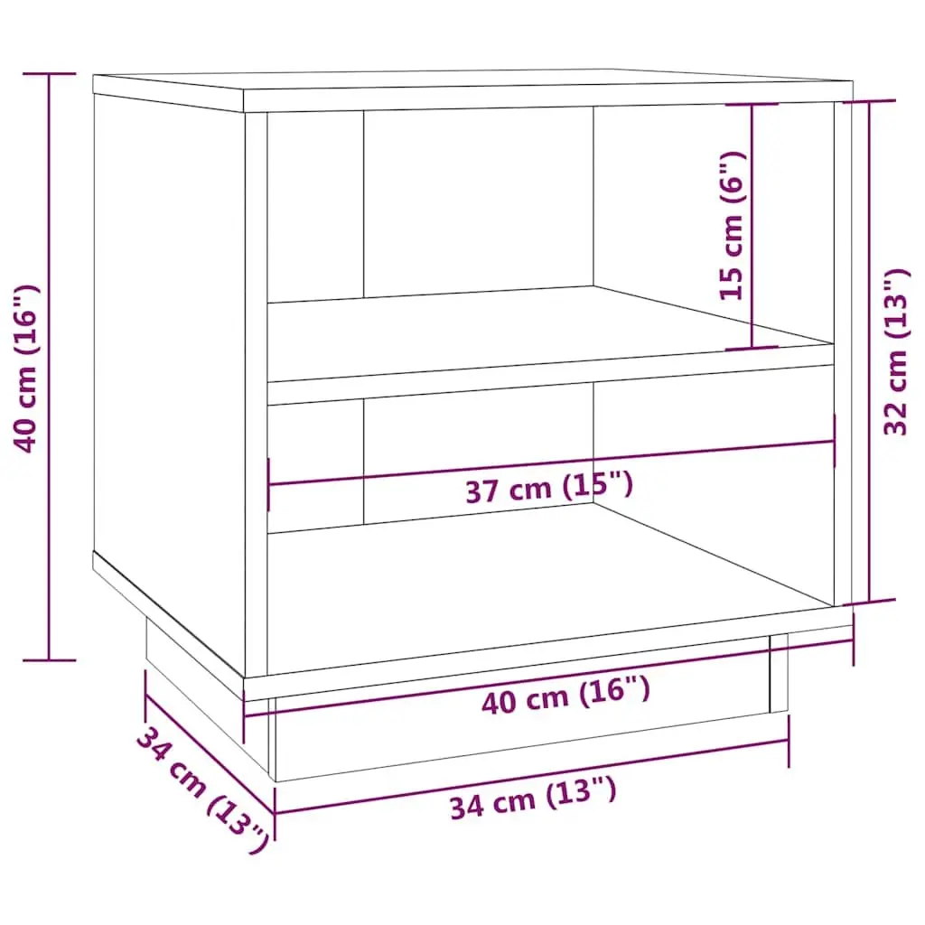 Bedside Tables Storage Units 40x34x40 cm White 2 Piece Wooden