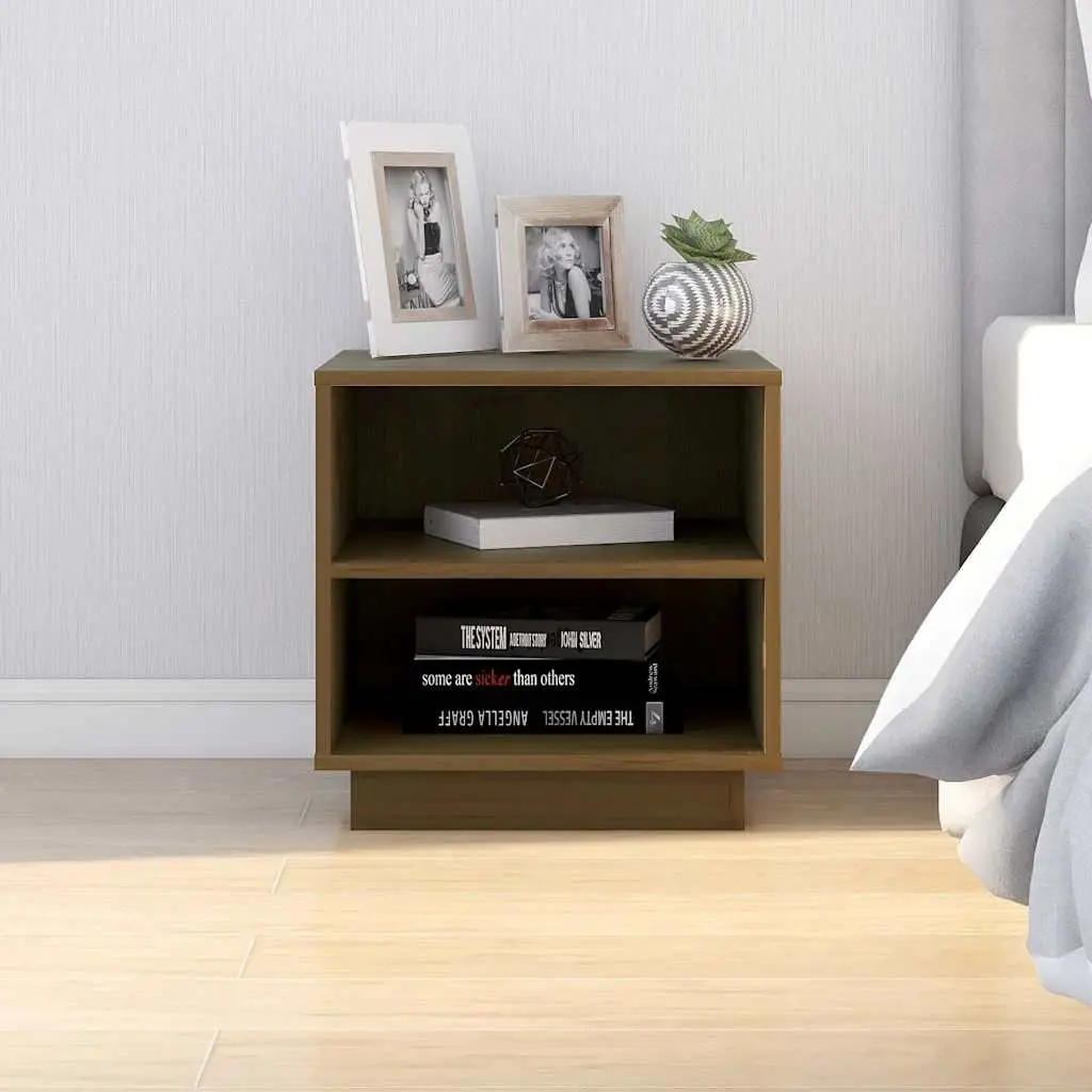 Bedside Cabinets Storage Tables 40x34x40 cm Brown Solid Wood 2 Piece