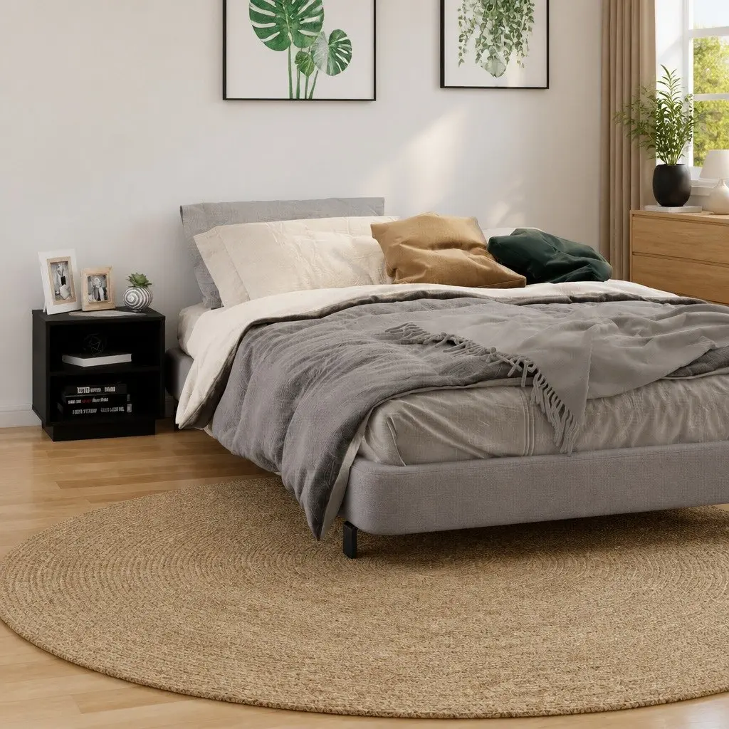 Bedside Cabinets Storage Solid Wood 40x34x40 cm Black 2 Piece