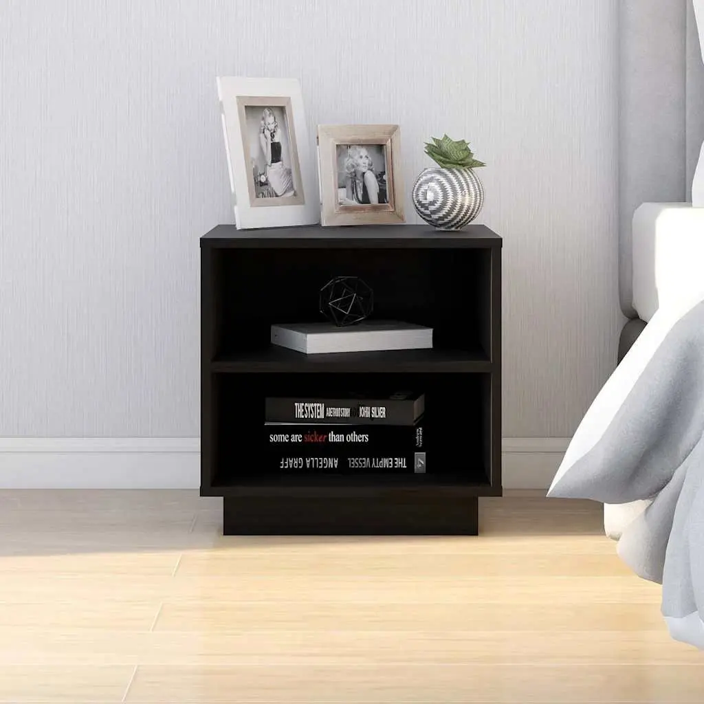 Bedside Cabinets Storage Solid Wood 40x34x40 cm Black 2 Piece