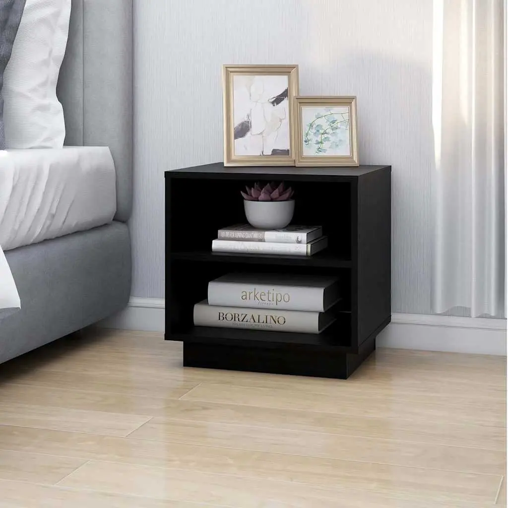 Bedside Cabinets Storage Solid Wood 40x34x40 cm Black 2 Piece