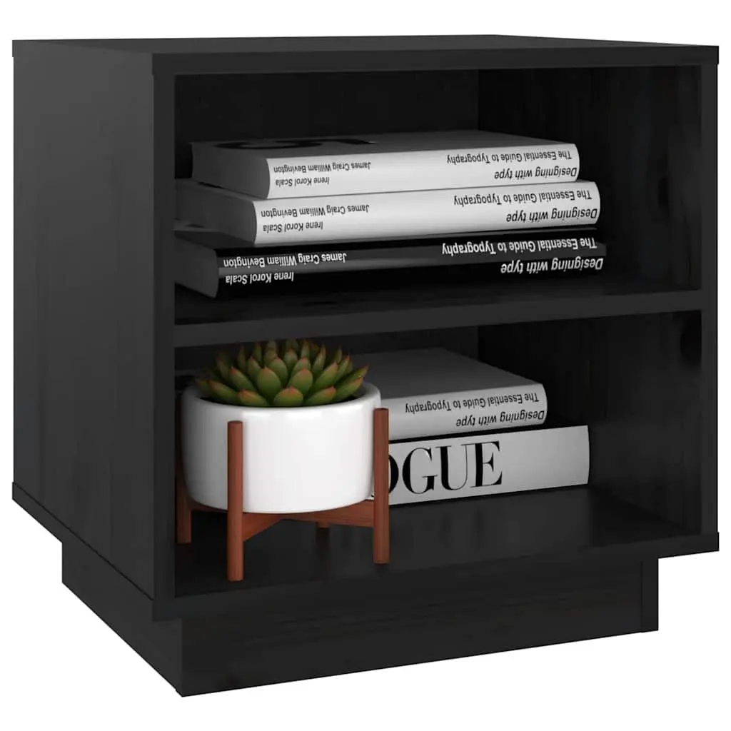 Bedside Cabinets Storage Solid Wood 40x34x40 cm Black 2 Piece