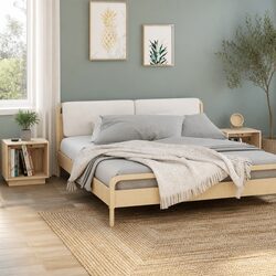 Reliable 2-Piece Wooden Bedside Cabinets in Brown