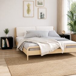 Bedside Cabinets 2 pcs Black 40x30x40 cm Solid Wood Side Tables Storage