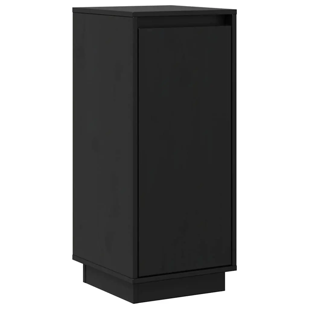 Sideboard Cabinet Storage 31.5x34x75cm Black Solid Wood Living Room Furniture