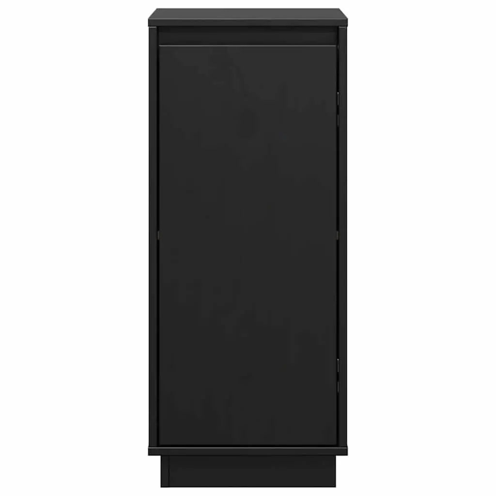 Sideboard Cabinet Storage 31.5x34x75cm Black Solid Wood Living Room Furniture